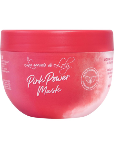 Les Secrets De Loly – Pink Power Mask – Masque Cheveux Ultra Protéiné – Soin Fortififant –Cheveux Secs  – 300 ml