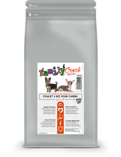 Croquettes SUPER PREMIUM au poulet & riz pour petits chiens - 2 tailles