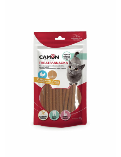 Bâtonnets de poulet au Malt pour chat - 60g
