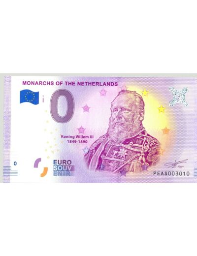 PAYS BAS 2020-5 MONARCHS OF THE NETHERLANDS BILLET SOUVENIR 0 EURO