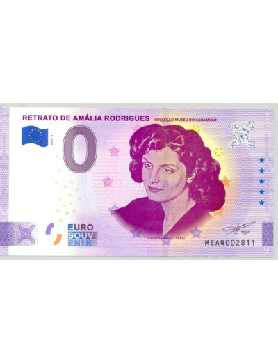 PORTUGAL 2020- 4 RETRATO DE AMALIA RODRIGUES ANNIVERSAIRE BILLET SOUVENIR 0 EURO