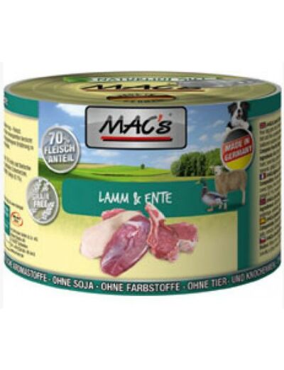 MAC'S humide pour chien, à l'agneau & canard - 200g
