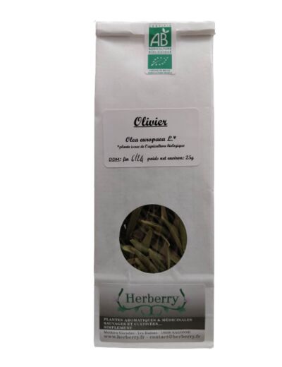 Olivier feuilles bio pour tisanes-25g-Herberry