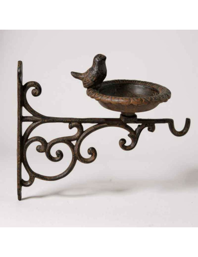 Mangeoire oiseau potence murale 22x13x28cm