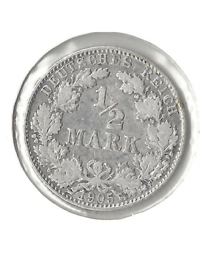 Allemagne 1/2 Mark 1905 D Etat TTB-