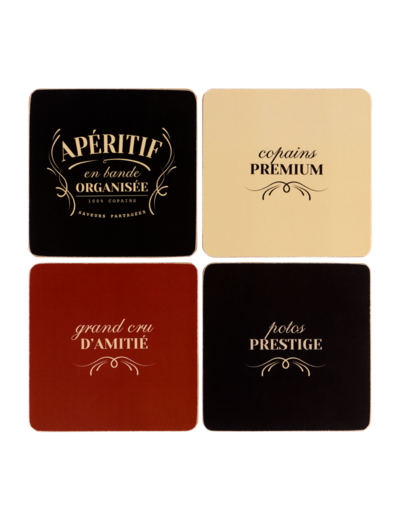 DESSOUS DE VERRE X4 - Copains