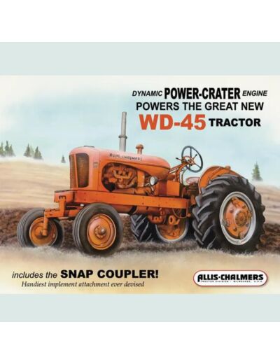 Plaque métal Tracteur - Allis Chalmers WD-45 - 31.5x40.