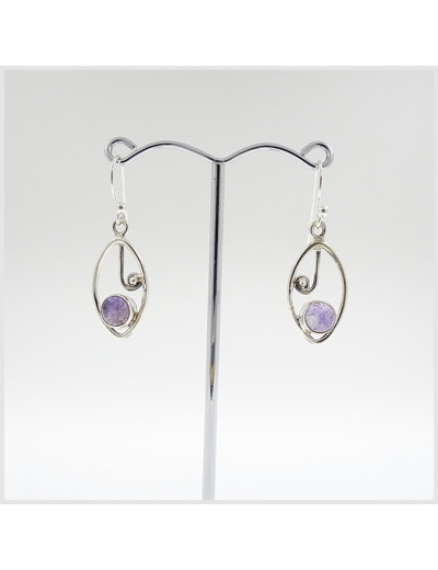 Boucles d'oreilles Améthyste et Argent Massif