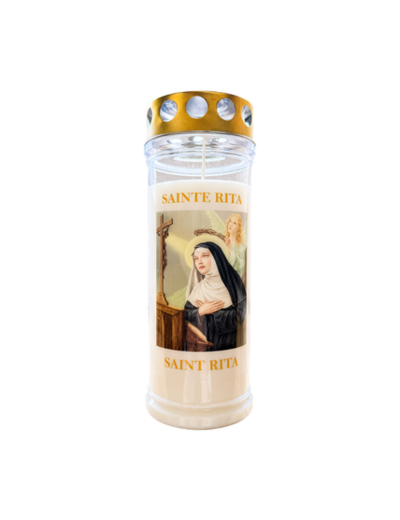 Bougie Funéraire 160 Heures Sainte Rita avec Prière