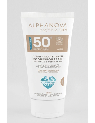 Crème solaire teintée claire SPF50+ - Alphanova - 50g