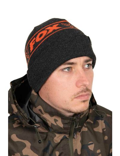 bonnet beanie hat black orange