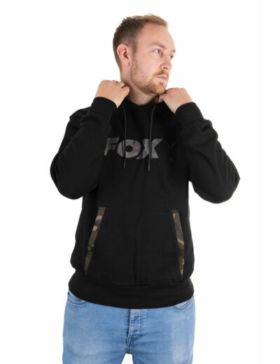 hoody black / camo print fox