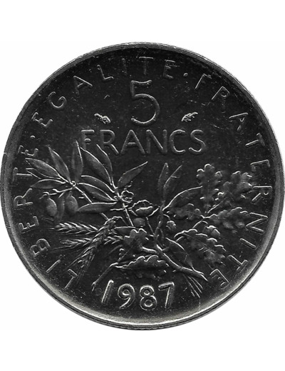 FRANCE 5 FRANCS ROTY 1987 SUP/NC