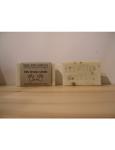 Savon artisanal peau mixte - Sauge, thym  - 100gr