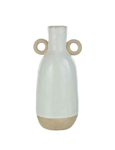 Vase anses porcelaine blanc 28x12x14cm
