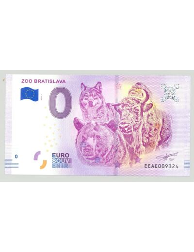 SLOVAQUIE 2018-1 ZOO BRATISLAVA BILLET SOUVENIR 0 EURO TOURISTIQUE