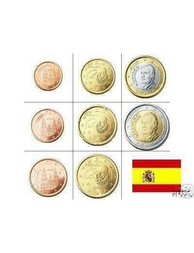 ESPAGNE SERIE 8 Monnaies Euro Annees melangees