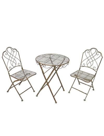 Ensemble table et 2 chaises pliantes 59x75cm