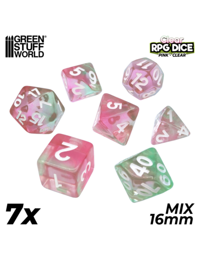 Accessoires Jeu - Dés - Dices - Mix x 7pcs Rose clair
