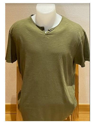 tee-shirt uni kaki HOMME