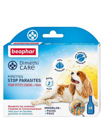 Dimethicare, Pipettes stop parasites pour chien - 6 pipettes