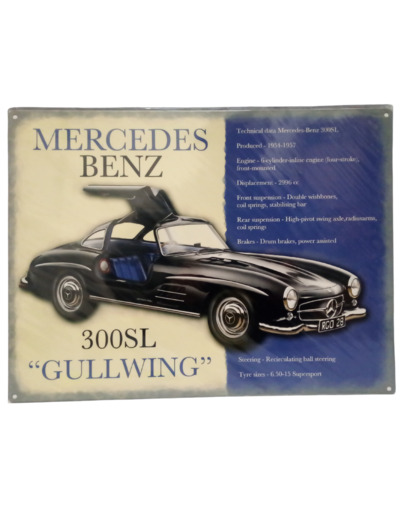 Paque métal Mercedes 300SL GULLWING - 30x40 cm