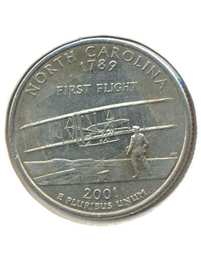 AMERIQUE (U.S.A) 1/4 DOLLAR 2001 D NORTH CAROLINA SUP