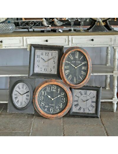 Grande horloge multiple bois 100x79cm