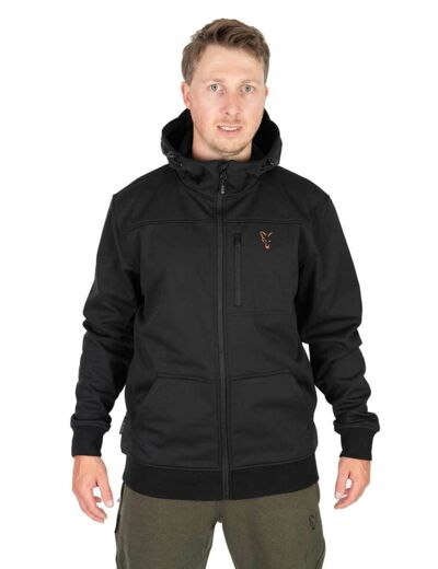 soft shell jacket black orange