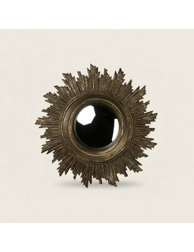 Miroir Convexe Soleil antique Résine 18cm