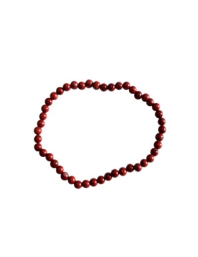 Bracelet en jaspe rouge 4 mm