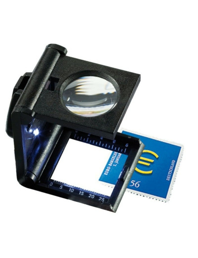 LOUPE COMPTE FIL AVEC LED X5 Noire 308008
