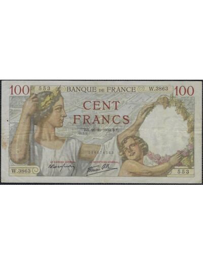 FRANCE 100 FRANCS SULLY 19-10-1939 F.3424 TTB