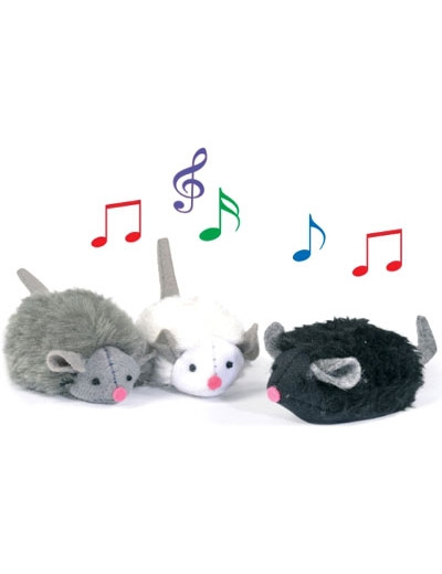 Peluches en forme de souris avec effets sonores - 7cm