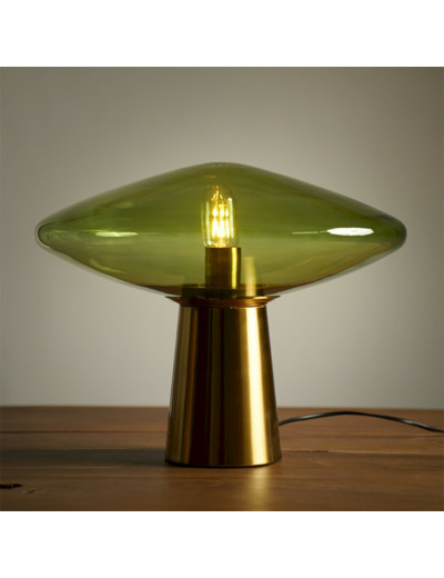 Lampe Wilma verte verre 44x44x35cm