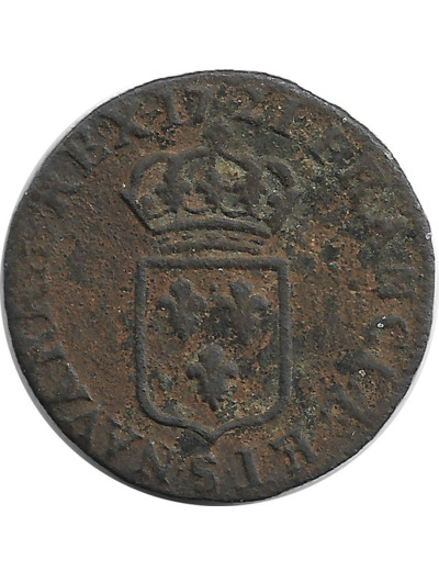 LOUIS XV (1715-1774) LIARD AU BUSTE ENFANTIN 1721 S (REIMS) 2gr29 TB
