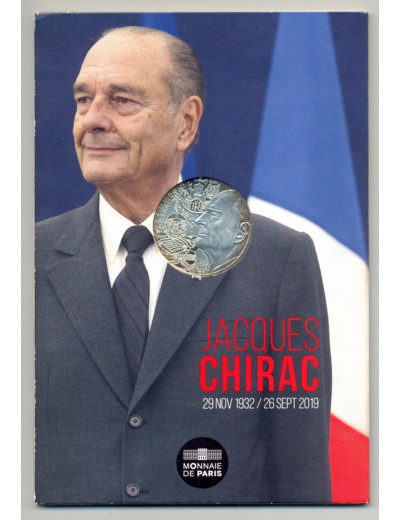 FRANCE 2019 10 EURO JACQUES CHIRAC B.U (sans plastique d'origine )