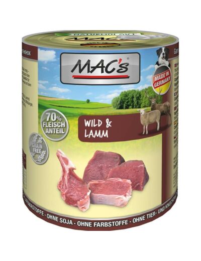 MAC'S Gibier & agneau pour chien - 2 formats