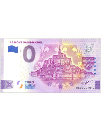 50 LE MONT ST MICHEL 2022-3 ABBAYE 3 BILLET SOUVENIR 0 EURO  NEUF