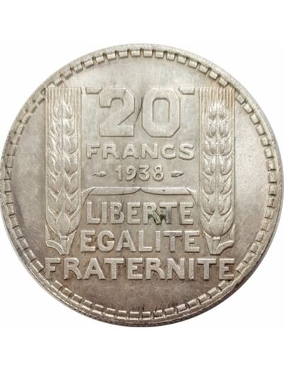 FRANCE 20 FRANCS TURIN 1938 TTB+ N2