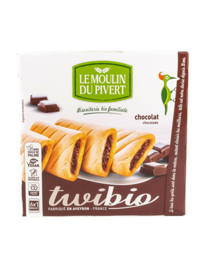 Biscuits Twibio Fourrés au chocolat Bio 150g