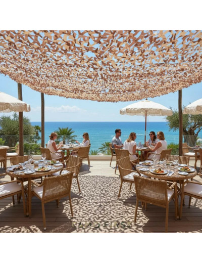 Filet d'ombrage désert 5x5m terrasse-décoration