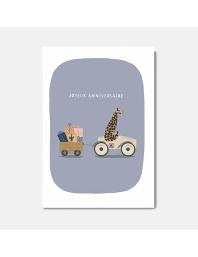 Carte Joyeux Anniversaire Girafe - Pascale Editions