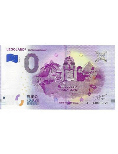 ALLEMAGNE 2019-2 LEGOLAND PHARAONEN BILLET SOUVENIR 0 EURO TOURISTIQUE  NEUF