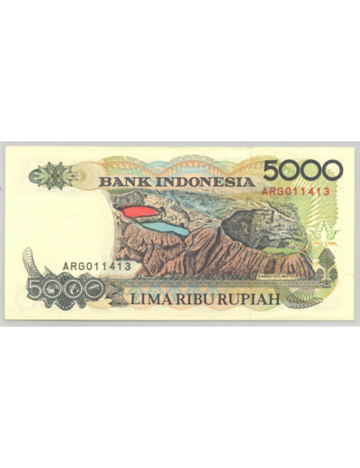 INDONESIE 5000 RUPEES 1992/94 SERIE ARG SPL