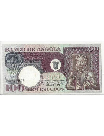 ANGOLA 100 ESCUDOS 10 06 1973 SPL