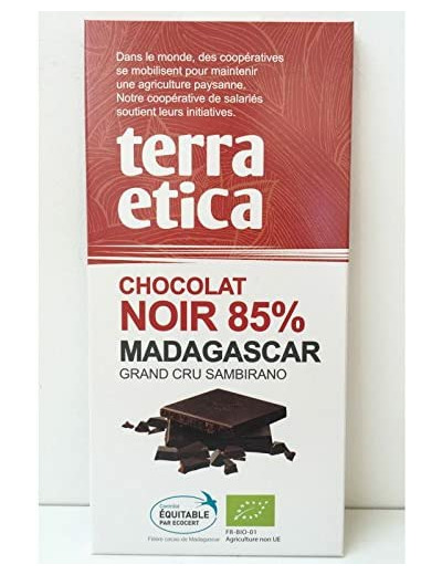 Chocolat noir Madagascar 85% 100g Terra Etica