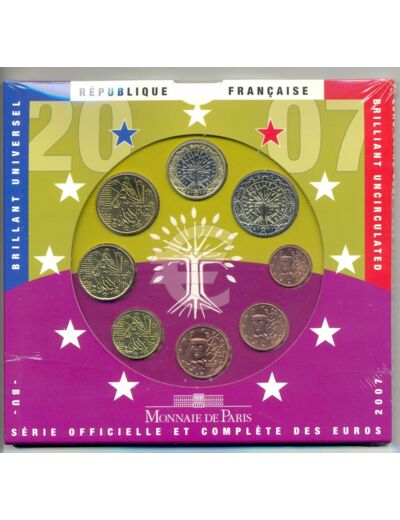 FRANCE 2007 COFFRET EURO BU MONNAIE DE PARIS B.U