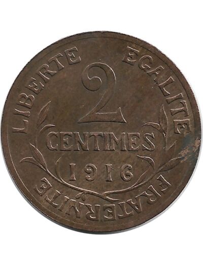 FRANCE 2 CENTIMES DUPUIS 1916 TTB+