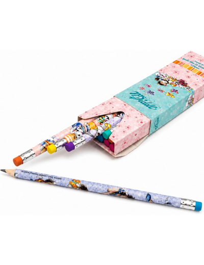 Diddl - Boîte de 12 Crayons à Papier avec Gomme